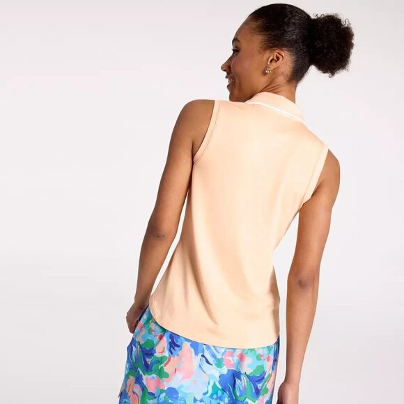 Walter Hagen Women's Performance 11 Sleeveless Johnny Peach Fuzz Medium Preppy - Picture 2 of 4